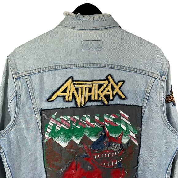 Vintage Anthrax Metallica Harley Davidson Denim Jacket - Picture 4 of 4
